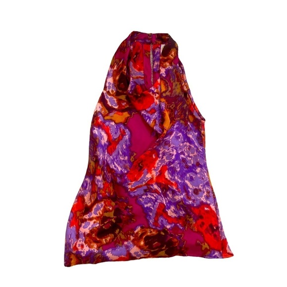Adiva Red and Purple Abstract Halter Blouse - Picture 6 of 10